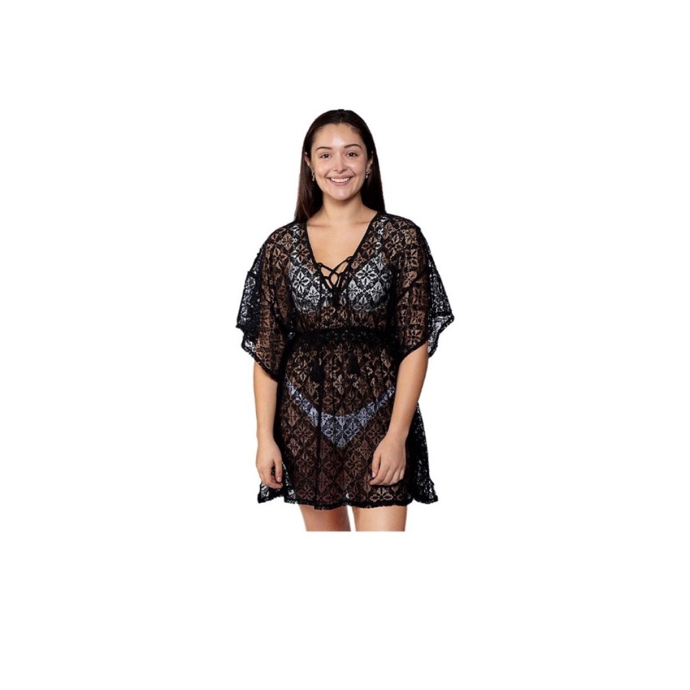 Miken Swim Black Lace Cover up
